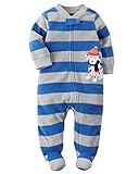 カーターズ Carter's カバーオール 長袖 前開き & ベビー・デポ モスリン ウォッシュクロス Fleece Zip-Up Sleep & Play NB (50-55cm) [並行輸入品]