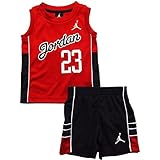 NIKE(ナイキ)エア・ジョーダン 男の子用レッドxブラックJORDAN23ジャンプマンタンクトップxショートパンツ上下2点セット (3t（身長約90-96cm）) [並行輸入品]