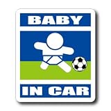 わーるどくらふと BABY IN CAR サッカー ドリブルバージョン ステッカー （あお）