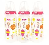 NUK Hot Air Balloons Orthodontic Medium Flow Bottle 3pk 10oz, Newborn+ by NUK [並行輸入品]