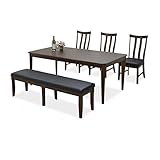 ダイニング5点セット 六人用 ブラウン 木製