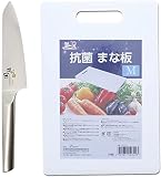 貝印 KAI 三徳包丁 関孫六 10000ST 165mm 抗菌 まな板 M プラスチック 白 2点セット シルバー