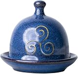 磁器のバター皿 - 丸いバタードーム - バター皿 - 蓋付きバター容器 - 食洗機対応