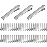 【LEISURE CLUB】 ヘアクリップ 約50個入り 40mm ヘアピン ハンドメイド 髪留め 金具 ヘアアクセサリー パーツ シルバー DIY ホビー 業務用 手芸用品 大人 子供
