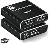 8K DisplayPort 切替器 1入力2出力/2入力1出力 4K@144Hz DisplayPort スイッチャー 2 PC 共有 DP 分配 スイッチャー 高速 ビデオ 伝送 3D手動 自動 セレクター 出力側 対応 HDTV プロジェクター モニター