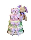 Lavender Love - Bunny Rabbit Baby Shower Diaper Cake Gift Set - 4 Tier by Rubber Ducky