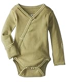 L'ovedbaby ラブドベビー  前開き 長袖 ボディスーツ ロンパース 0-3ヶ月用 SAGE オーガニックコットン OR339