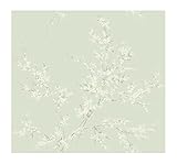 York Wallcoverings Veranda AD8154 Blossom Branches Wallpaper, Soft Seafoam Green/White [並行輸入品]