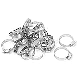 uxcell　ホースバンド　配管用　シルバートーン　ステンレス鋼　22-32mm　20個入り