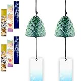 TattiOut 風鈴 鉄器 多種類から選べる 防水短冊3枚つき おしゃれ 癒し音 金属 鋳鉄 涼しい 清涼 いい音 ウィンドチャイム 夏の風物詩 伝統工芸 手作り 人気 かわいい 贈り物 プレゼント TO24CA029 釣鐘 濃い青緑（小）