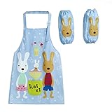 子供の女の子の子供の絵画/食べる防水エプロン/スモック/袖 - A504