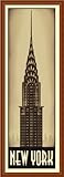 New York by Steve Forney Chrysler Building Landmarkアートプリントフレーム付き