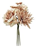 エルアーツ 造花 ローズバンドル 全長27cm・花径5~10cm ベージュ E3789-20