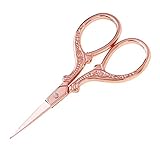 KOZEEY はさみ　ハサミ　シザー　裁縫ハサミ　復古デザイン　レトロ　金属感　手芸　DIY　全4色選べ - ローズゴールド