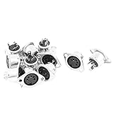 uxcell DINコネクタ　アダプタソケット　5ピン　メスジャック　シルバートーン　10個