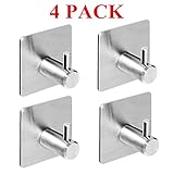 美しい音楽4点バスルームキッチン粘着フックタオルとローブBrushedステンレススチール シルバー