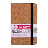 ターレンス アートクリエーションスケッチブック 絵を描く手帳 9×14cm コルク 厚み140g/㎡ 細目 中性紙 80枚綴じ T9314-051M 454550