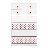 アルファタカバ ディズニー家具シリーズ シンプルミッキー 80cm幅6段 レッド