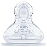 NUK Wide Neck Silicone Teat x2 - 6-18m - Large Hole