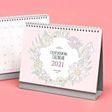 Amazon Co Jp 21ミニデスクトップカレンダー ミニ漫画韓国風カレンダー クリエイティブな小さなデスクトップカレンダープラン ホームオフィススクール用の折りたたみ式デスクノート ホーム キッチン