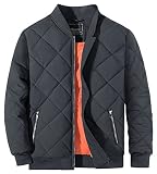 [TACVASEN] ジャケット メンズ ジャンパー スポーツ スタジャン トップス 普段着 大きいサイズ アウトドア 軽量 秋服 グレー L