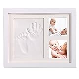 手形 赤ちゃんの手形 足形 木製フレーム ベビー記念品 写真 安全な非毒性粘土 出産祝いの用品 贈り物 プレゼント思い出