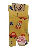 たび屋 キッズ おもちゃ ロケット くるま 柄 足袋 ソックス （日本製 子供 靴下） 13-18cm イエロー