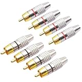 ヒカリカ RCA端子 赤 黒 8個セット スピーカー端子 RCAプラグ モニター スピーカー変換 ピンプラグ はんだ不要 ピン端子 オーディオ ケーブル