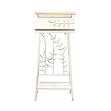 アンティーク調メールボックス　リーフ柄【フイユ-FEUILLE-】(ポスト　郵便受け）ホワイト