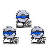 キングジム用 テプラ PRO 互換 テープカートリッジ SC4BW 4mm 強粘着 3個セット 青テープ 黒文字