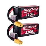 SANKAKU 2PCS 1100mAh リポ電池 4S 14.8V 120C ソフトパッXT60コネクター付き適用RC FPVヘリコプタードローンクワッドコプターレーシングホビ