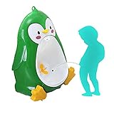 子供用便器、1-6 歳 (黒、青、緑) のために取付けられているペンギンの立っている赤ん坊の便器の壁