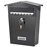 go2buy壁マウントメールボックスW /外側ドアで、Lockable 2キー付属ブラック12 x 10 x 2.6 "