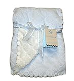 Monlapin Baby Blanket 30in X 40in, Clolor Light Blue/White by Mon Lapin
