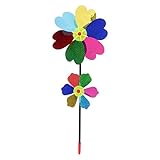 Fenteer 全8色選べる　高品質　カラフル　ヒマワリ　DIY風車　おもちゃ　庭　ガーデン　装飾　観覧車風車 - 様式1