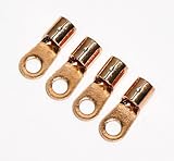 OFC 非メッキ 純銅製 R型端子 ポスト径3.5mm 高純度無酸素銅 圧着端子 日本製 ナックオーディオ オリジナル R5.5-3.5N 4個set