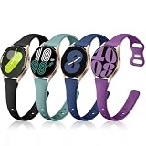 GEAK Samsung Watch 7用バンド/Samsung Watch 4 5 6 バンド 40mm 44mm/Watch 5 Pro 20mm ソフトスリムシリコン交換用バンド Galaxy Watch 4 5 6 7用 Sサイズ ブラック/ネイビー/プラム/パイングリーン