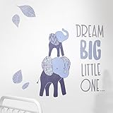 Lambs & Ivy Indigo Dream Big Little One Elephant Wall Appliques Gray/Blue [並行輸入品]