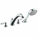 Axor 17455001 Carlton 4-Hole Roman Tub Set Trim with Lever Handle, Chrome [並行輸入品]