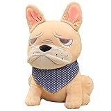 犬 ぬいぐるみ パグ フレンチブルドッグ ブルドッグ 鼻ぺちゃ ブヒ ソフト おもちゃ ふわふわ イヌ 抱き枕 可愛い 人形 柔らかい 男の子 女の子 誕生日 お祝い プレゼント BUHI ブル (クリーム バンダナ) [並行輸入品]