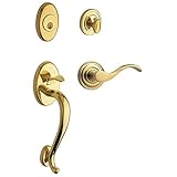 Baldwin 85315.003.RENT Logan Sectional Trim Right Hand Handleset with Wave Lever, Polished Brass by 
