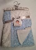 Blankets & Beyond Rosette Baby Blanket, Blue and White [並行輸入品]