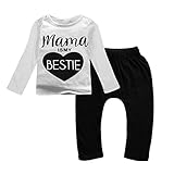 MIOIM® パンツ ジャージ セット 女の子 男の子 子供服 上下セット 長袖 ガールズ キッズ 2点セット 英字 プリント ホワイト ブラック