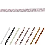 金天馬 柄ゴム 平ゴム ノートバンド ブックバンド 靴ひも ラッピング (8㎜幅 ピンク×金) 切り売り