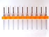 10pcs 超硬 エンドミル (1.8mm)