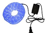 クリスマス イルミネーション 2芯 丸型 ロープ ライト 300 LED / 10m ブルー 28種類 コントローラー セット