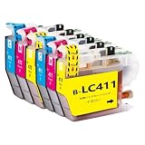 brother用インクカートリッジブラザー用LC411互換プリンターインクLC411-4PK 6本セット LC411C LC411M LC411Y各2個対応機種：DCP-J526N/J528N/J914N/J915N/J926N-W/J926N-W/B /J928N-B/J1800N/ MFC-J904N/J905N/J739DN/DWN /J939DN/DWN大阪インク