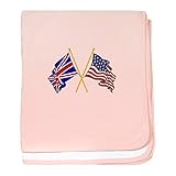 CafePress – Great Britain and American flags – スーパーソフトベビー毛布、新生児おくるみ ピンク 15858086616832E