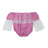 Lutents ベビー服 ロンパース カバーオール オフショルダー レース模様 長袖 女の子 カジュアル 快適 着心地良い 歩行服 パジャマ 新生児 出産祝いプレゼント 可愛い
