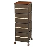 ドウシシャ(DOSHISHA) 組立簡単 布製 ファブリック ボックス チェスト 4段 幅32×奥行34.5×高さ93.5cm ブラウン MFB30-4BR